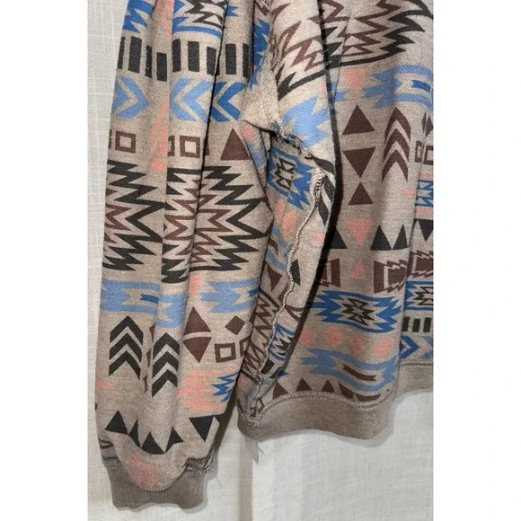 Ariat Women's M Rainbow Vista Aztec Reversible Sweatshirt Southwest Brown $70 - Picture 6 of 9